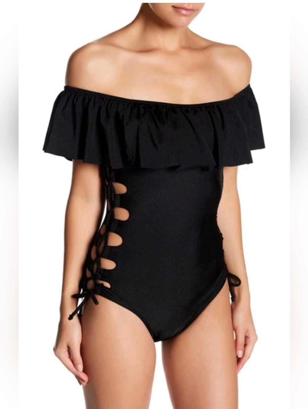 Marilyn Monroe Swim Marilyn Monroe Off-the-Shoulder One-Piece Swimsuit Size M